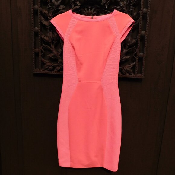 strapless open back dress Jesian Bardot midi dress in bright pink | Ted Baker main image 1